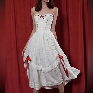 LaceMade Red Ballroom Corset and Skirt Set